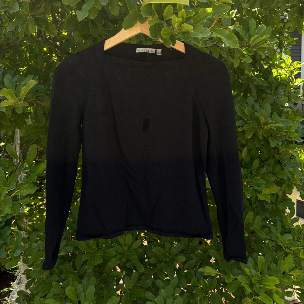 Anne Klein Classic Black Long Sleeve Top